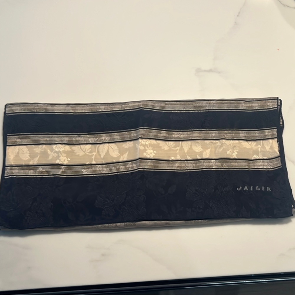 Valeri Black and Cream Floral Scarf